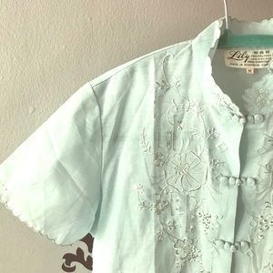 Gorgeous 1950s Light Blue Blouse